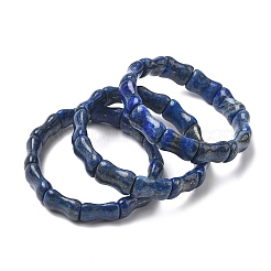 Bracelets extensibles en bambou et perles de lapis-lazuli naturel pour femmes et hommes&nbsp;BJEW-K304-01H