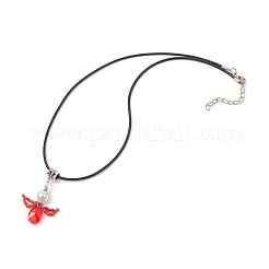 Ожерелья с подвеской в виде крыла ангела из стеклянных бус NJEW-MZ00090-04
