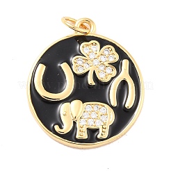 Экологически чистый кубический цирконий из латуни с эмалевыми подвесками&nbsp;KK-K268-17G