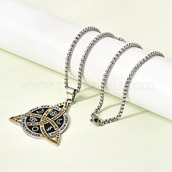 Кулон-подвеска в виде трикветры/узла Троицы из нержавеющей стали с черной эмалью&nbsp;NJEW-Z112-01GP