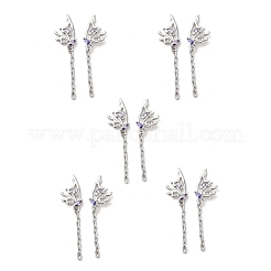 Lila Zirkonia-Schmetterlings-Ohrstecker&nbsp;EJEW-H092-09P