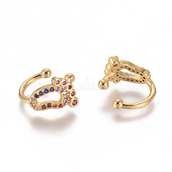 Серьги-манжеты с цирконом из позолоченной латуни EJEW-L244-27G