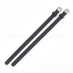 シリコン時計バンド  201ステンレススチール留め具付き  ミックスカラー  8-7/8インチ（22.5~22.7cm）  10x3mm&nbsp;SIL-S001-M