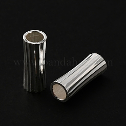 真鍮製チューブビーズ  鉛フリー＆カドミウムフリー  チューブ  925銀メッキ  11x4mm  穴：3mm&nbsp;KK-O143-43S