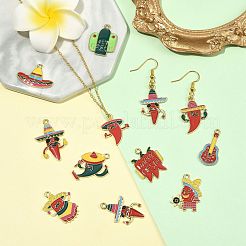 36 stücke 12 arten cinco de mayo thema legierung emaille anhänger&nbsp;ENAM-FS0004-37