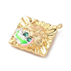 Латунные микропроволочные кубические циркониевые подвески из эмали&nbsp;KK-L250-08G-10