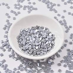 MIYUKIティラビーズ  日本製シードビーズ  2穴  （TL443)不透明な灰色の光沢  5x5x1.9mm  穴：0.8mm  約118PCS /ボトル  10 G /ボトル&nbsp;SEED-JP0008-TL0443