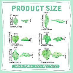 300pcs 6 styles pendentifs acryliques transparents&nbsp;MACR-PH0002-13