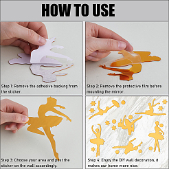 Зеркало акриловое самоклеющееся настенное декоративное&nbsp;AJEW-WH0518-24A