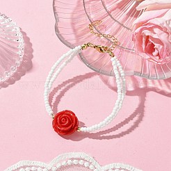 Многорядные браслеты из стеклянных бусин&nbsp;BJEW-MZ00104-05