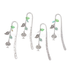 Подвески-закладки из сплава в форме дерева и листа AJEW-JK00395