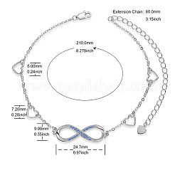 Браслеты на ногу из стерлингового серебра с родиевым покрытием JA132A