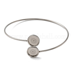 Заготовки для браслетов-манжет из нержавеющей стали 304 с круглым подносом STAS-Z088-03B-P