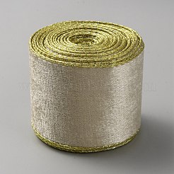 10 ярд односторонней бархатной ленты с проволокой&nbsp;SRIB-WH0011-133B