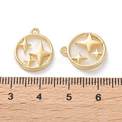 ラックメッキ合金アクリルパーツ  スターとラウンド  ゴールドカラー  16x14x3mm  穴：1.2mm&nbsp;FIND-M038-18G
