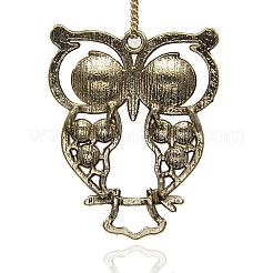 Кулон формф сова античного стиля из сплава и страза&nbsp;ALRI-J005-01AS