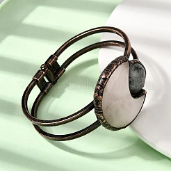 Браслеты из натурального розового кварца и лабрадорита для женщин&nbsp;BJEW-A043-01R-01