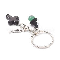 Брелки из натуральных смешанных камней KEYC-JKC01331