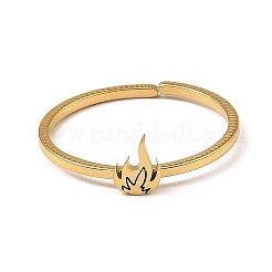 304ステンレススチール製調節可能なオープンカフリング  火の形  1mm  内径：17mm&nbsp;RJEW-Q806-01G-03