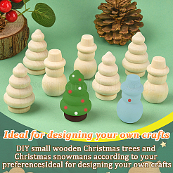 10 шт. 2 стиля рождественских незаконченных деревянных скульптурных украшений&nbsp;DJEW-SP0001-20