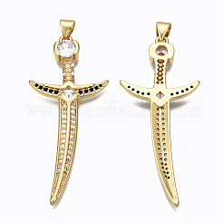 Кулоны из латуни с микропейвом и прозрачным кубическим прозрачным цирконием&nbsp;ZIRC-N039-155-NF