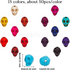 15 цвет окрашенных синтетических бирюзовых бусин G-GA0001-02