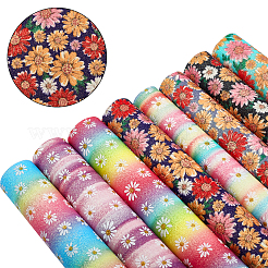 Tessuto in similpelle con motivo floreale&nbsp;DIY-GF0002-52