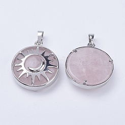 Природного розового кварца подвески G-K234-B16