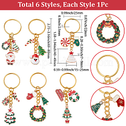 1 пакет рождественских эмалевых брелоков из сплава&nbsp;KEYC-SC0001-90