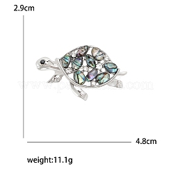 Брошь из панциря черепахи из морского ушка/панциря пауа PW-WG9DCD1-01