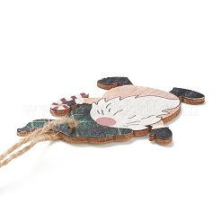 Décorations de grand pendentif en bois thème de noël&nbsp;HJEW-F010-04