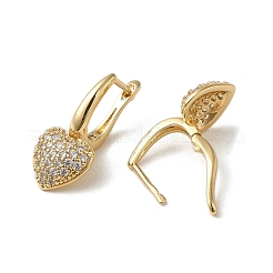 Серьги-кольца из латуни с микропаве из кубического циркония EJEW-L271-27KCG