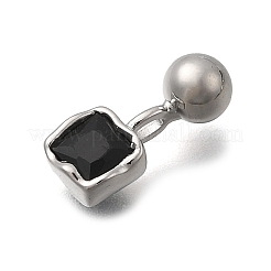 Квадратные подвески из латуни с микропаве из кубического циркония&nbsp;KK-D500-01P