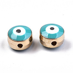 Perline smaltato in lega&nbsp;ENAM-WH0047-14H-8mm