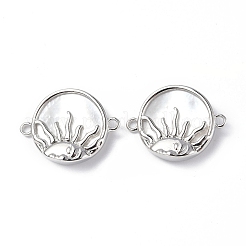 Экологически чистые подвески из латуни с покрытием из латуни и белой оболочкой KK-F845-01P