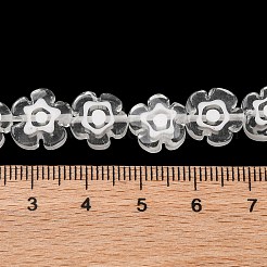 ハンドメイドミッレフィオーリ ランプワークビーズ連売り  プラム  透明  9.5x10.5x3.5mm  穴：0.8mm  約35個/連  14.17''（36センチメートル）&nbsp;LAMP-G164-03P