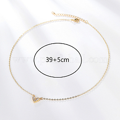 Goldene Halskette mit Herzanhänger aus Messing für Damen&nbsp;LS-WZ0134-2-1