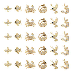 54pcs 6 estilos colgantes de rhinestone de aleación&nbsp;FIND-TA0010-65KCG
