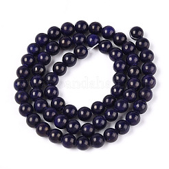 Нити круглых бусин из натурального окрашенного нефрита машан G-T139-6mm-67H