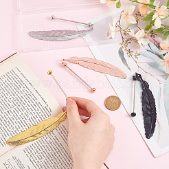 8 шт. 4-х цветные закладки из цинкового сплава с бусинами AJEW-GO0002-15