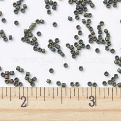 MIYUKIデリカビーズ  シリンダー  日本製シードビーズ  11/0  （db0327)マットメタリックダークグリーンアイリス  1.3x1.6mm  穴：0.8mm  約2000PCS /ボトル  10 G /ボトル&nbsp;SEED-JP0008-DB0327