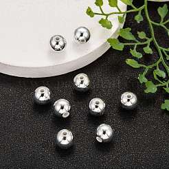 Perles rondes acryliques de placage en plastique&nbsp;PACR-L003-10mm-S