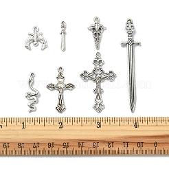 42 шт. 7 стильных подвески из сплава в готическом стиле в тибетском стиле TIBEP-FS0001-10