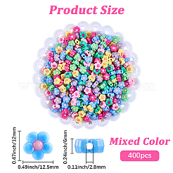 400шт двухцветные непрозрачные акриловые бусины&nbsp;SACR-PA0001-19