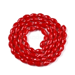 Opaque couleur unie imitation jade perles de verre brins&nbsp;EGLA-A037-P6x8mm-D05