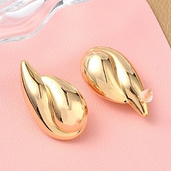 Латунные серьги-гвоздики в виде капель EJEW-D337-05G