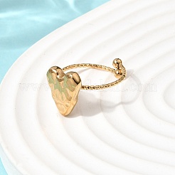 Текстурированные кольца в форме сердца из нержавеющей стали 304 для женщин&nbsp;RJEW-A091-09G