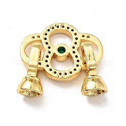 Реечное покрытие латунь микро паве прозрачный и зеленый кубический цирконий складные застежки KK-E034-54G