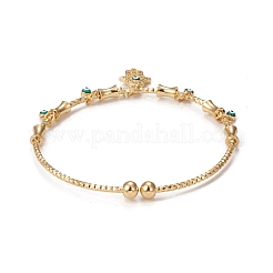 Реечное покрытие латунь микро паве кубический цирконий хамса браслеты на руку BJEW-E071-24G