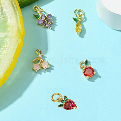 5 шт. 5 стиля латунных подвесок с микропаве из кубического циркония&nbsp;ZIRC-FP0001-01